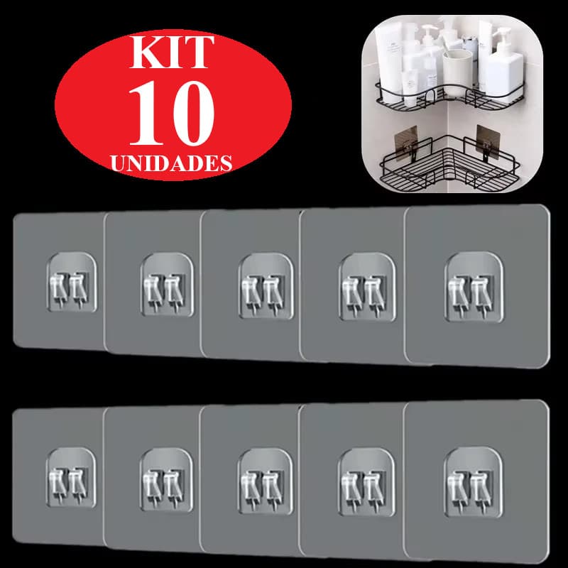 KIT C/10/20/30 Gancho Auto-Adesivo Para Preteleita de Encaixe