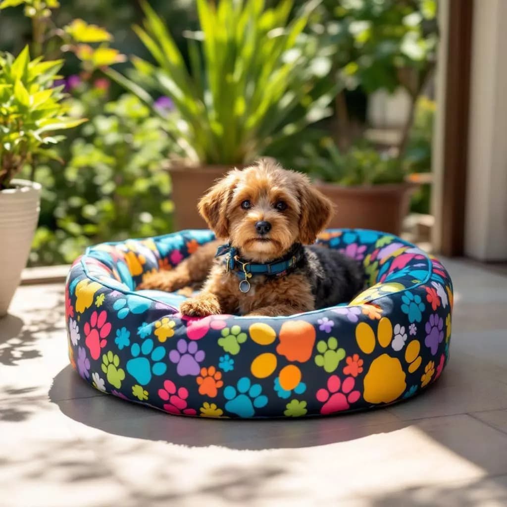 Cama Pet Confortável Redonda 50cm – Ideal para Gatos e Cachorros Médios