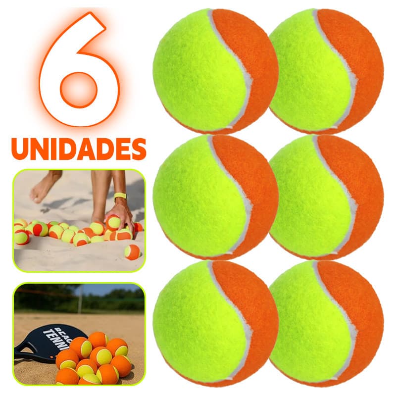 Kit 6 Bolas Beach Tennis Tenis Praia Treino Esporte e Areia Bolinhas