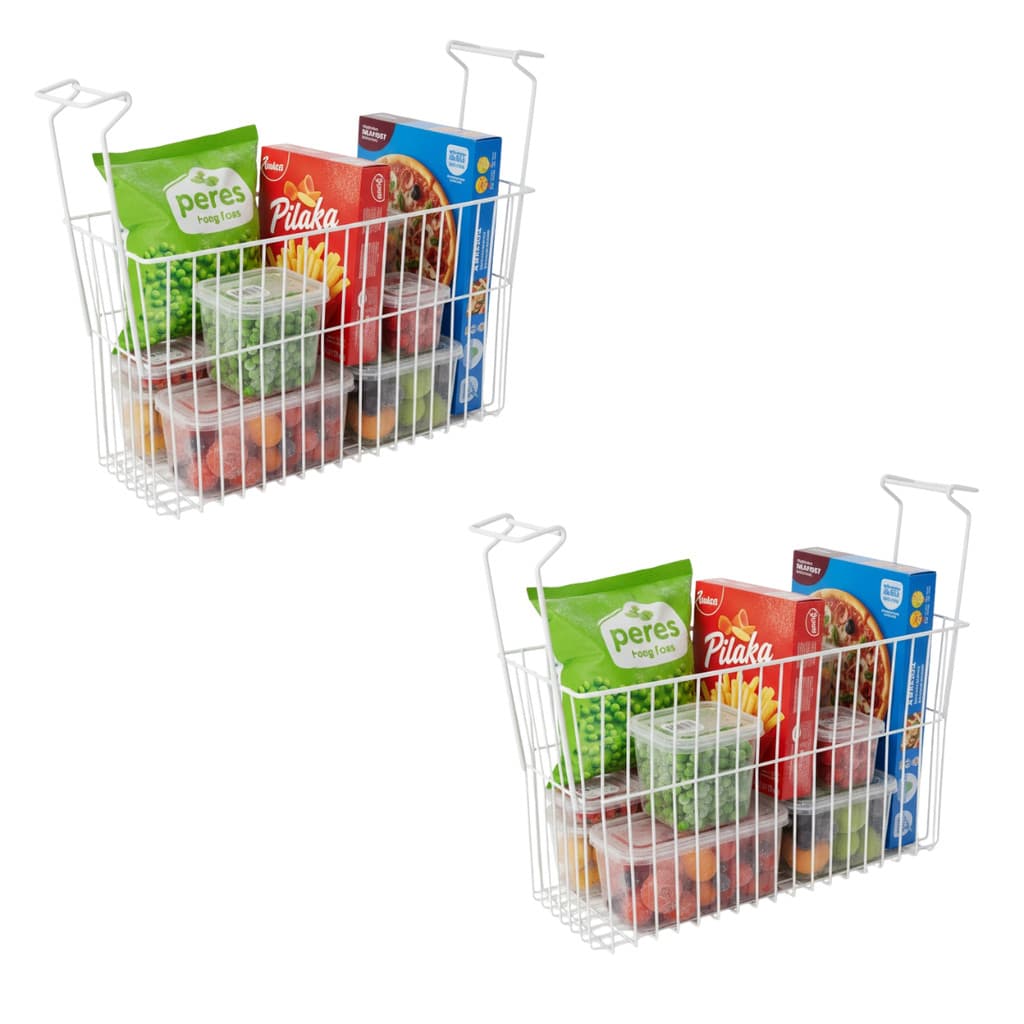 Kit 2 Cestos Para Freezer Multifuncional Aramado Organizador Geladeira/Freezer Picolés Frutas Polpas