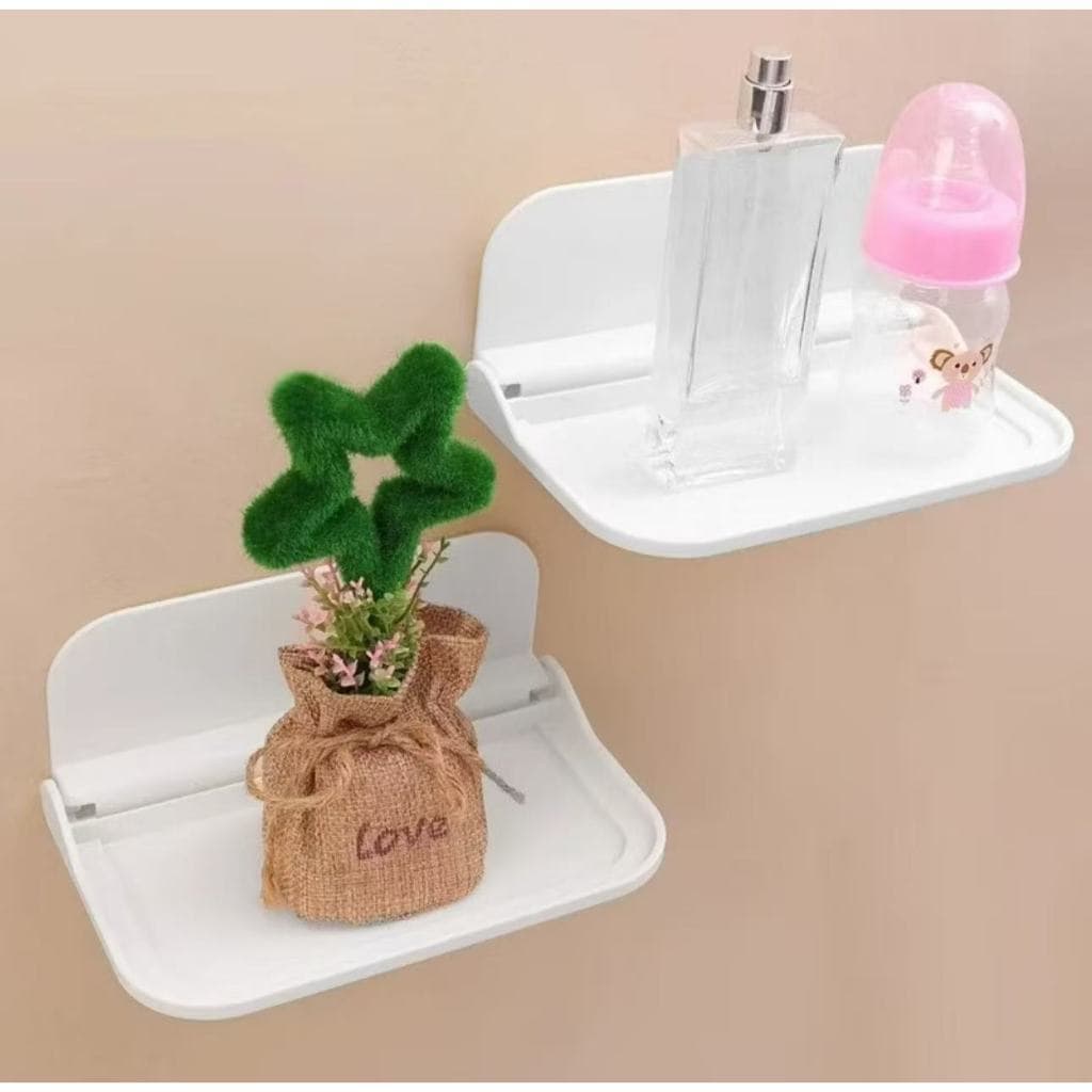 Mini Prateleira Organizadora Sem Furo Autoadesiva Dobrável – Multiuso Para Celuar Oculos