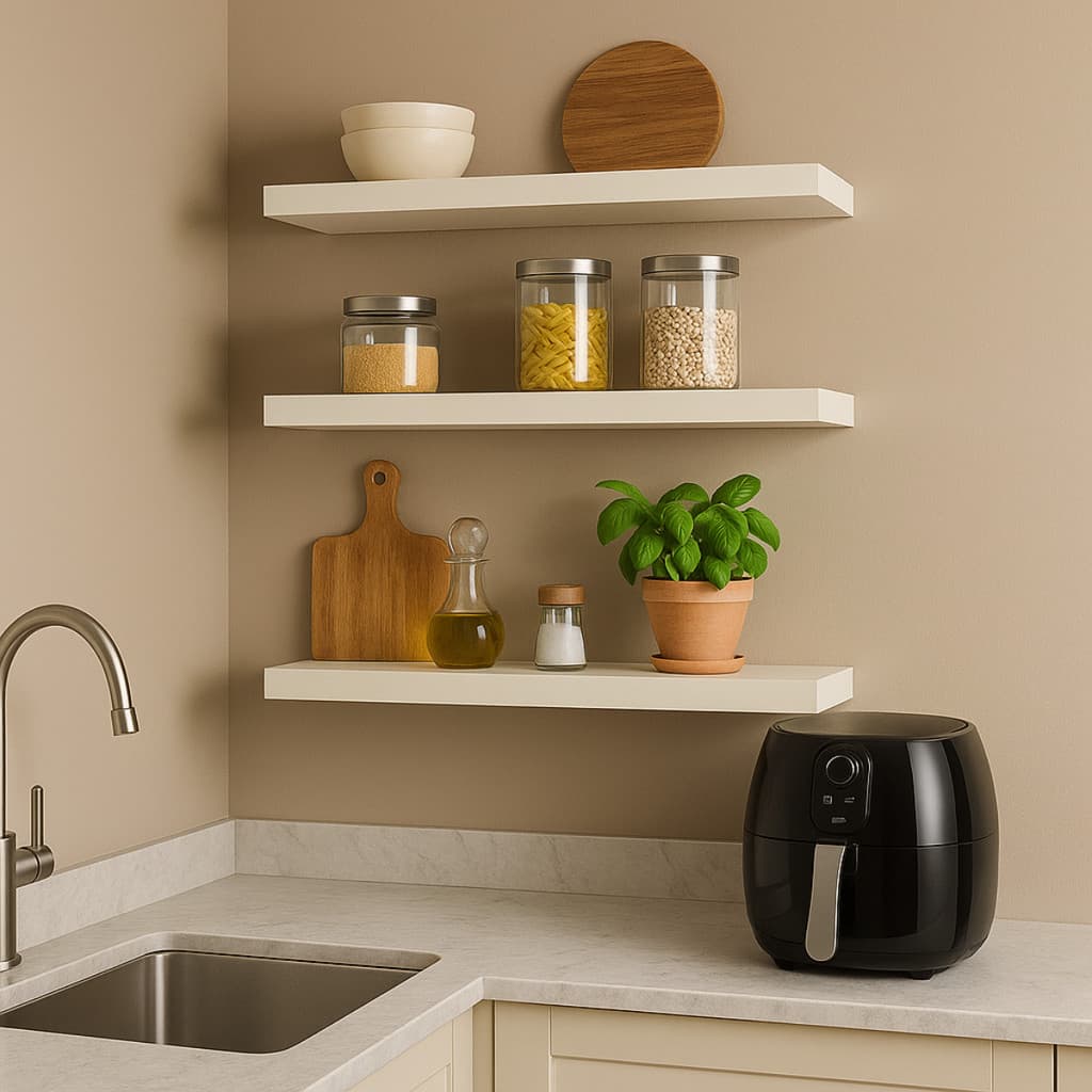 PRATELEIRA MDF 40|60|80X15CM Branca Suspensa nichos Escritório Cozinha Banheiro Sala Quarto Branco Madeira