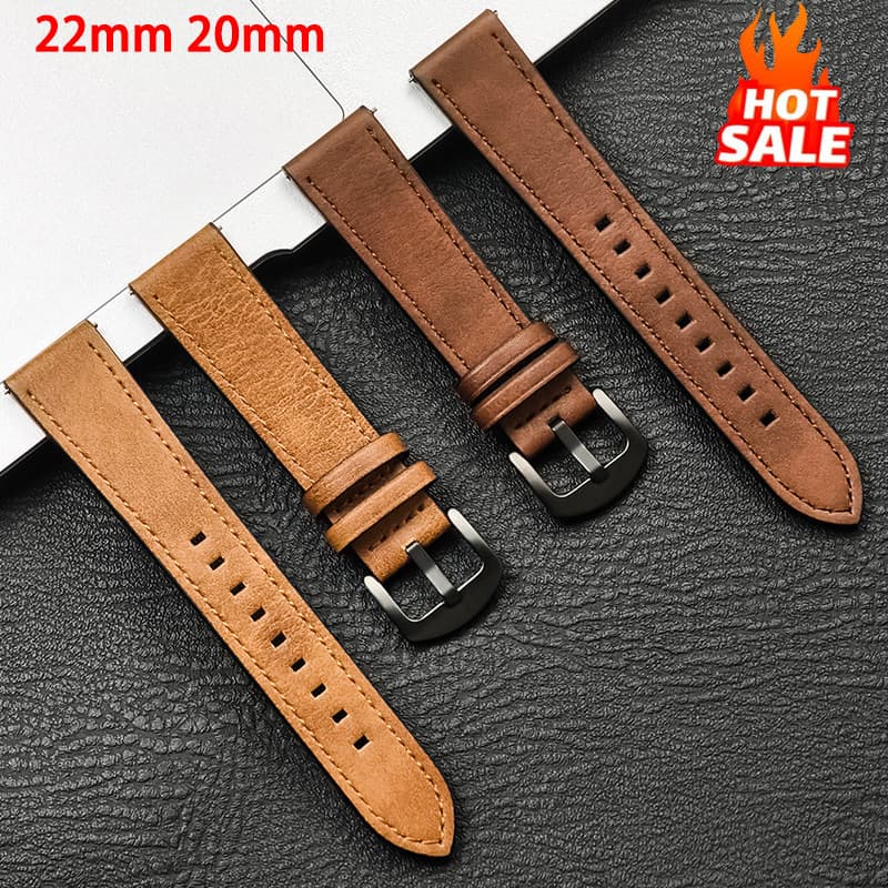 Pulseira De Couro De 22mm 20mm Para Redmi Watch 5Active 5Lite Banda Samsung Galaxy 7 6 5 4 Clássico GT5/4 Negócios Macia