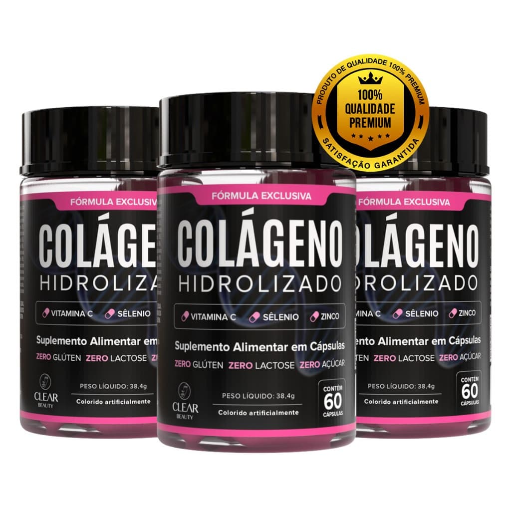 COLÁGENO HIDROLISADO COM BIOTINA ZINCO SELÊNIO ZERO AÇUCAR E VERISOL 60, 120 ou 180 CAPS - ORIGINAL
