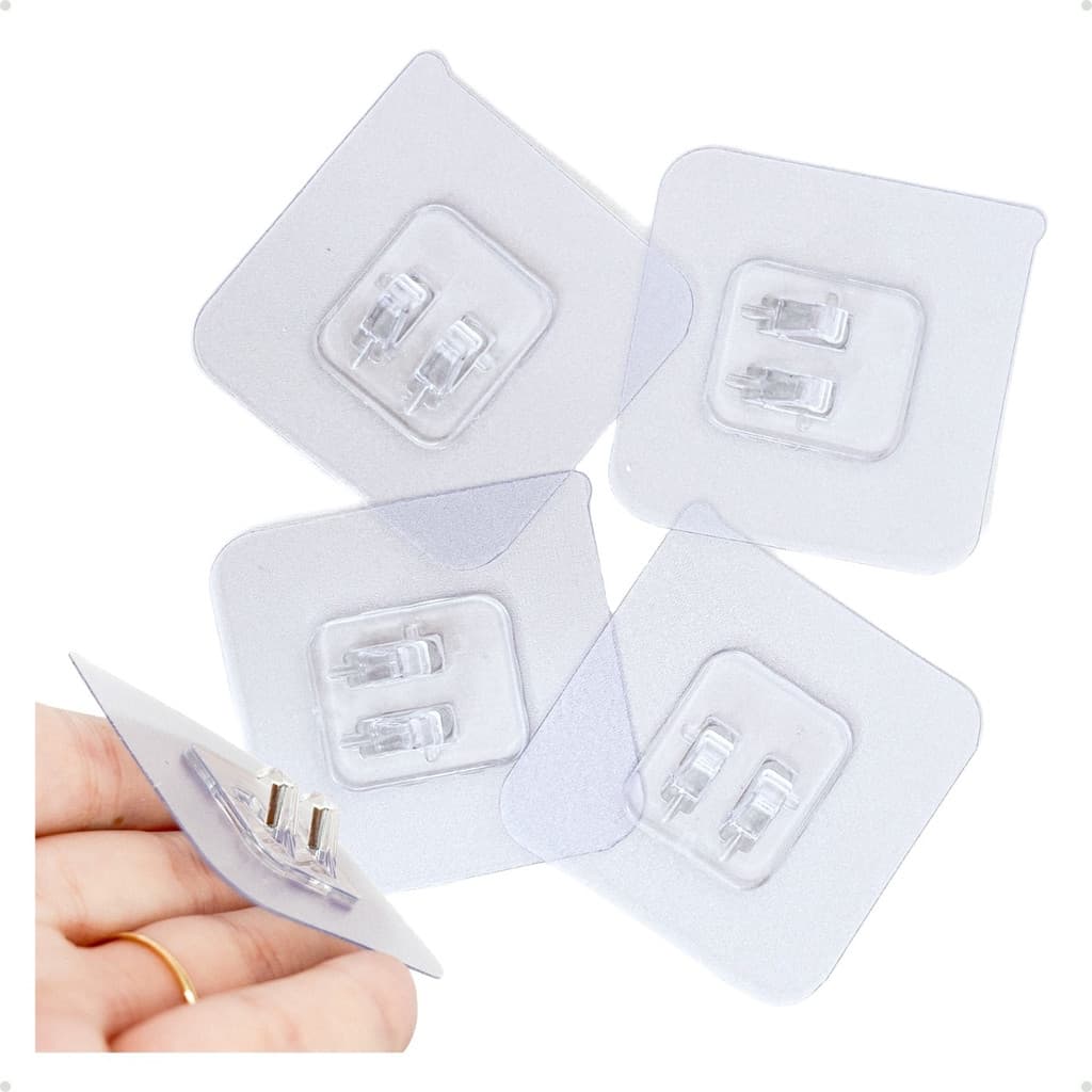 Kit 24 Gancho Adesivo De Parede Prateleira Banheiro Reposição