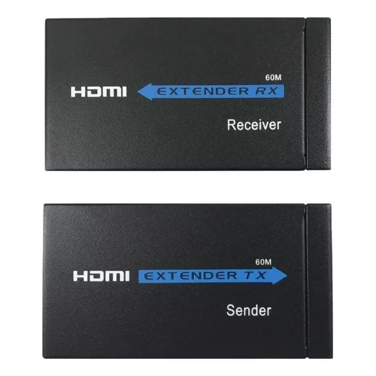 Extensor Hdmi 60m Conversor Rj45 Ip Cat 5e Cat 6e Adaptador Cabo De Rede