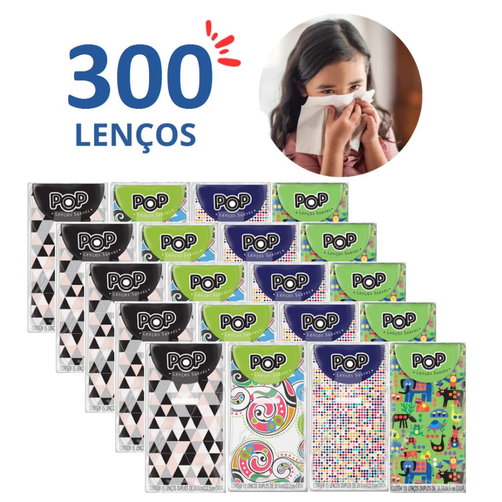 Kit Lenço de Papel Duplo POP Suaves Pacotes de Bolso p/ Casamento