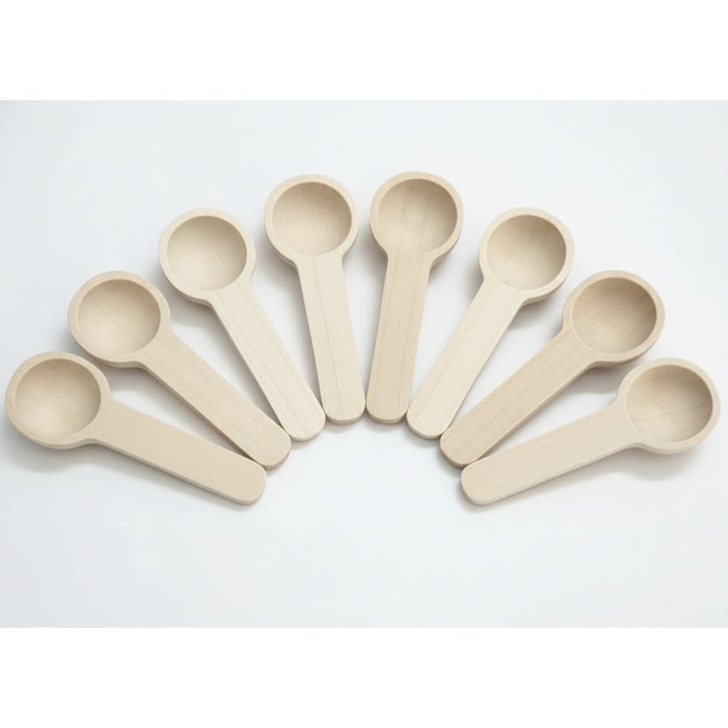 Kit Colheres De Bambu Natural Mini Scoop Para temperos café açúcar sal mel ervas e especiarias