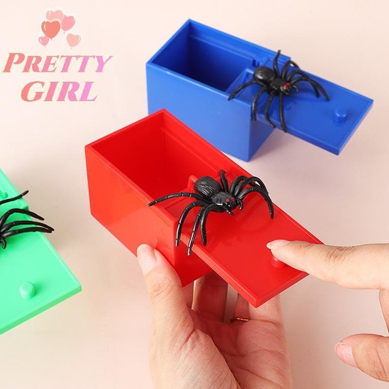 [Pretty ggirl] 1Pc Prank Spider Scare Box Aranha Escondida No Caso Engraçado Brinquedo De Halloween Scarebox Truque Piad