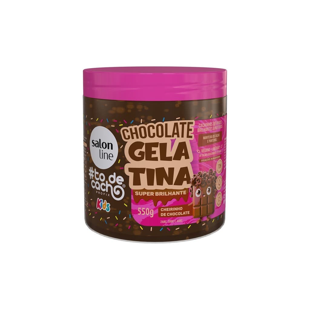Gelatina Chocolate #todecacho Kids Super Brilhante 550g