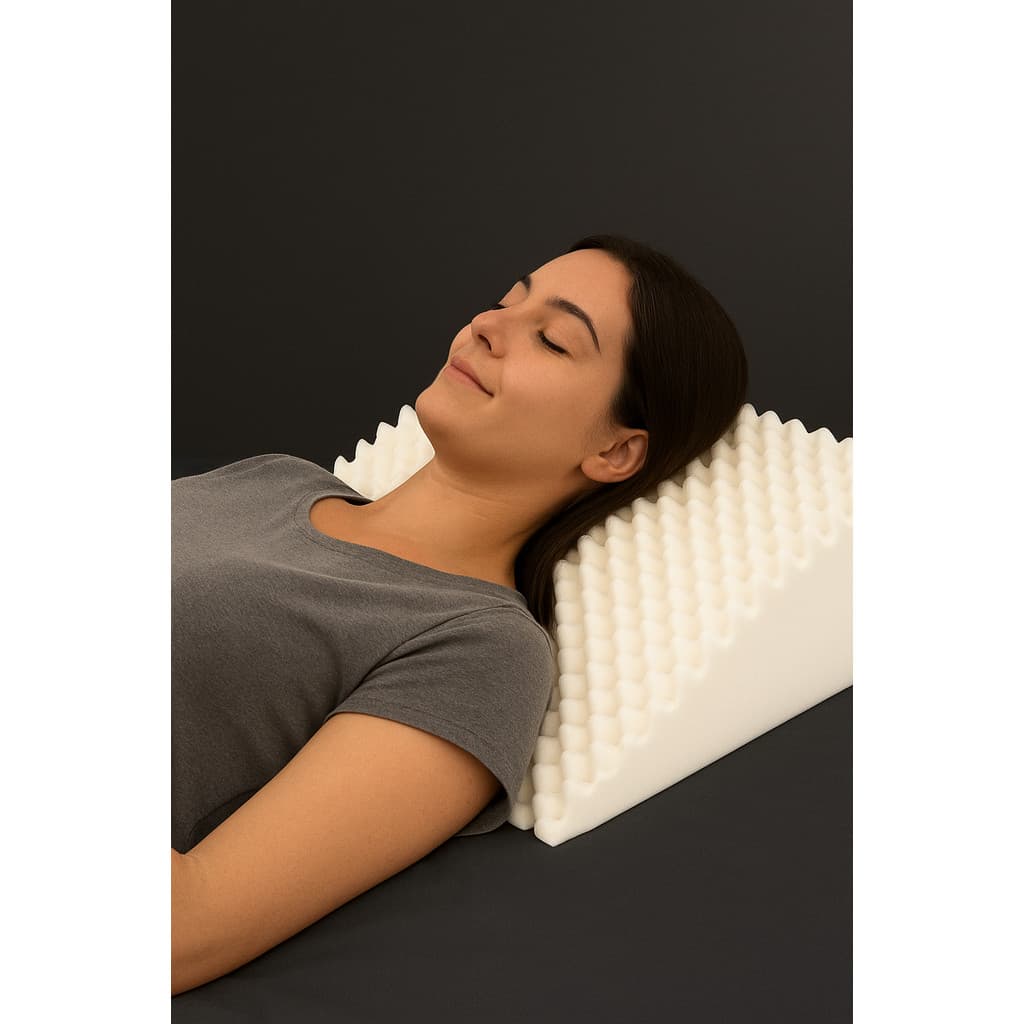Travesseiro Anatômico Lombar Caixa de Ovo Conforto 65x45x30cm Multiuso Grávida Pós Cirúrgico Lombar Coluna Leitura