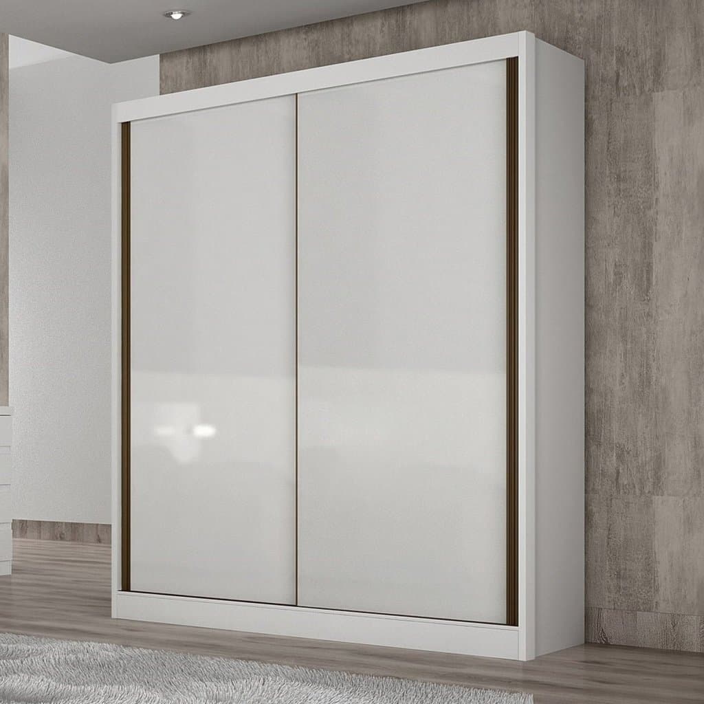 Guarda Roupa Solteiro em MDF 2 Portas 3 Gavetas Ávila  Branco