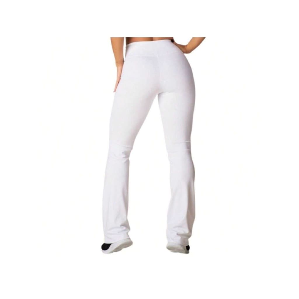 Calça Boca de sino Branca, FLARE,Cintura Alta, Feminina, CAPOEIRA, Academia, Enfermagem