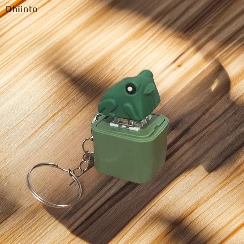 [Dhiint] Chaveiro Engraçado Sapo Pato Recarregável Teclado Clicker Som Com Luz LED Para Alívio Do Estresse Em