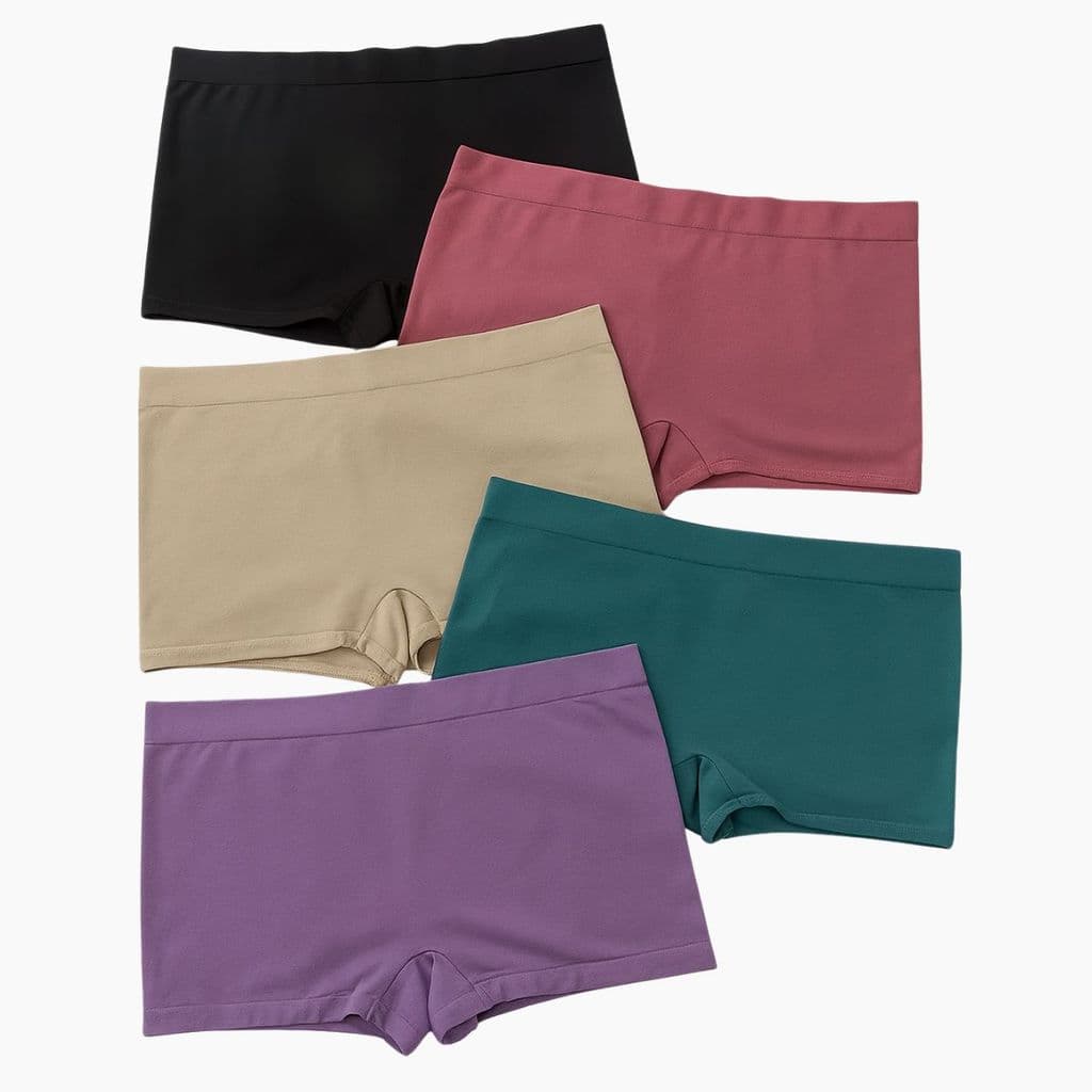 Kit 5 Calcinha Boxer Feminina de Microfibra Confortável Sem Costura e Modelagem Anatômica