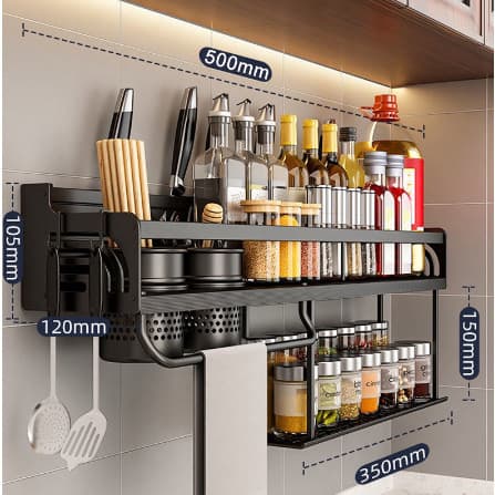Prateleira de Parede 50cm para Cozinha Porta Tempero Condimentos XL6101