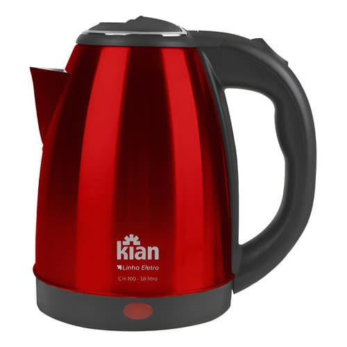 Chaleira Elétrica Kian 1,8l Vermelha Base Rotativa 127v