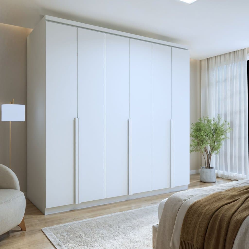Guarda-Roupa Casal 6 Portas 4 Gavetas Alonzo 100% MDF Branco