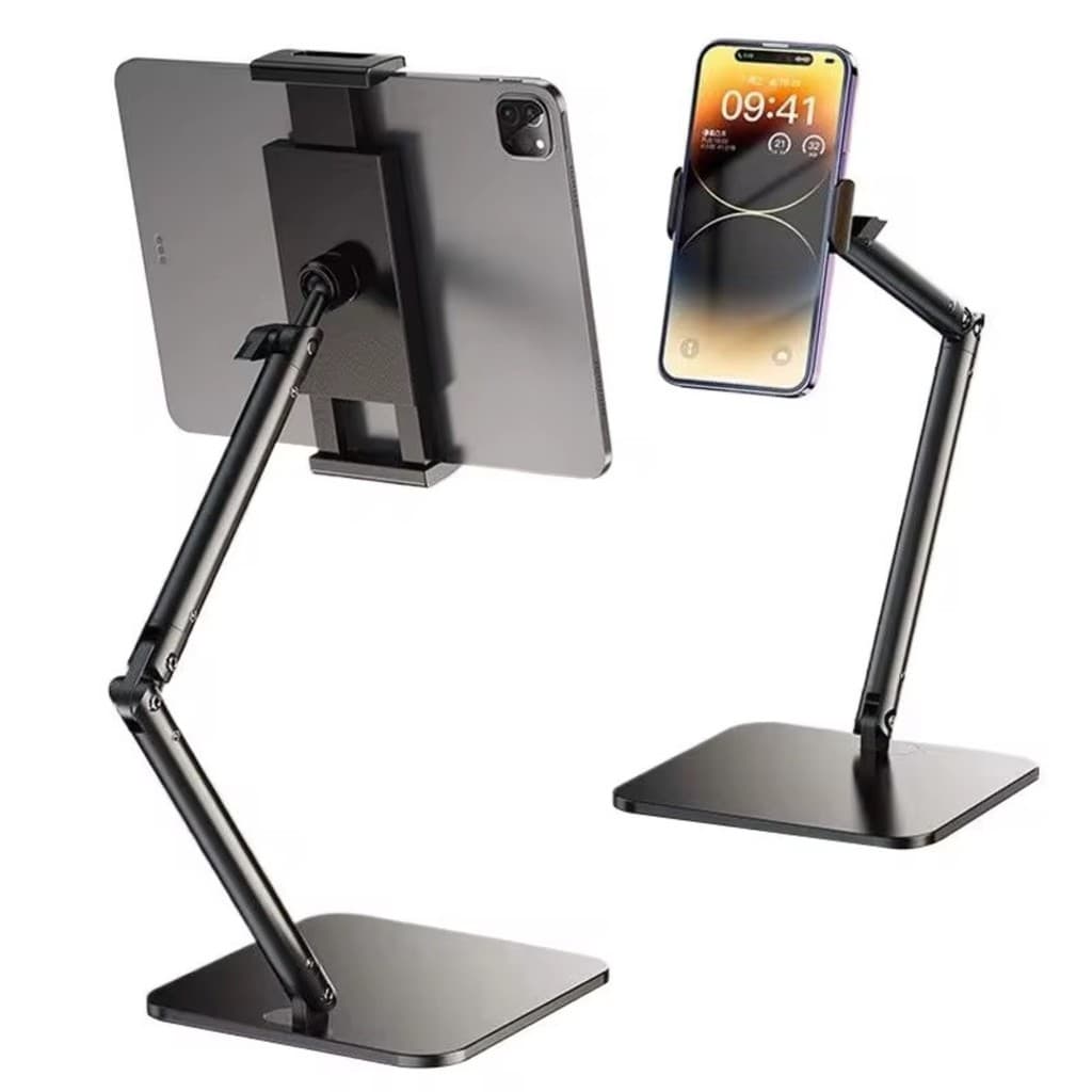 Suporte de Mesa para Celular Tablet Universal 4" a 13" Estável Ajustável Base Reforçada