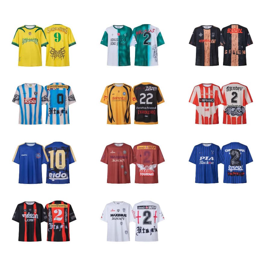 Camisa de futebol de malha com bandeira Travis Scott Cactus Jack Utopia unissex