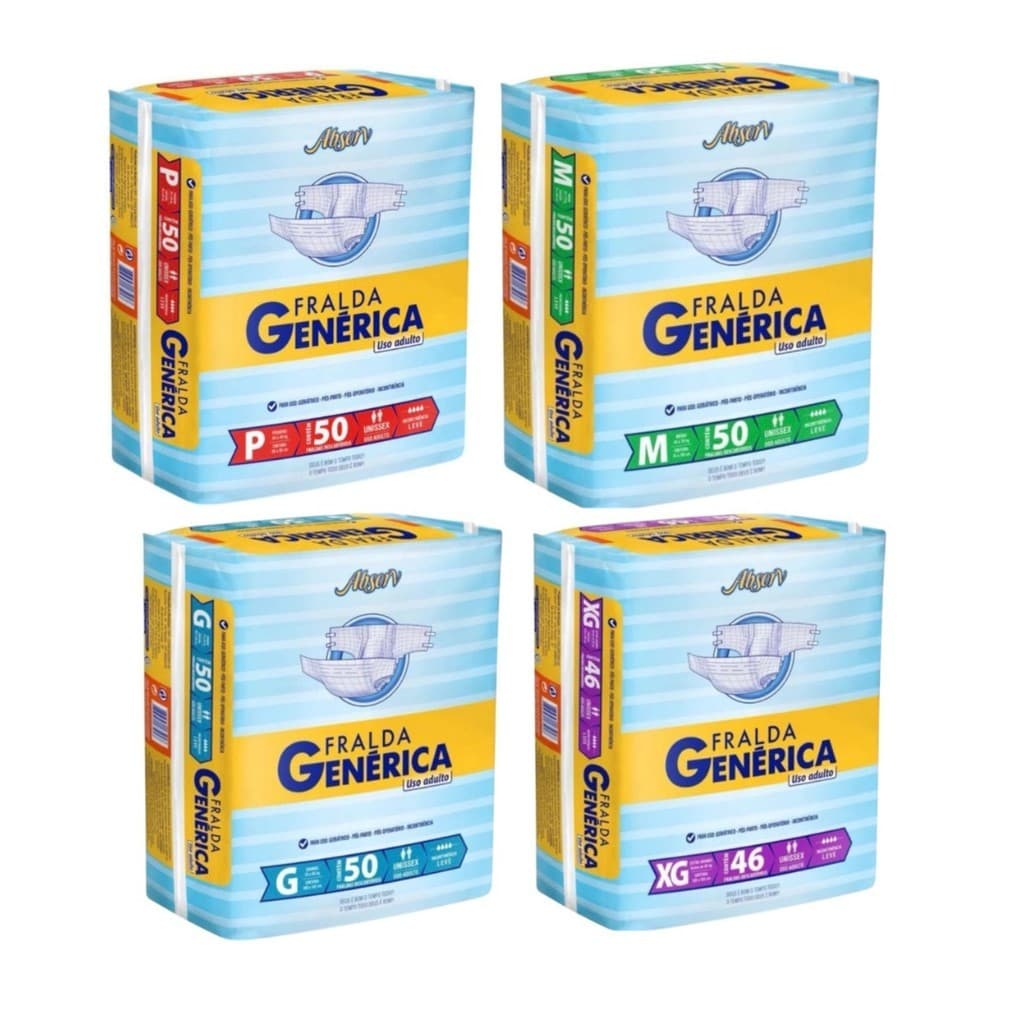 Fralda Descartável Geriátrica GENÉRICA  Adulto Absorv Incontinencia Urinaria