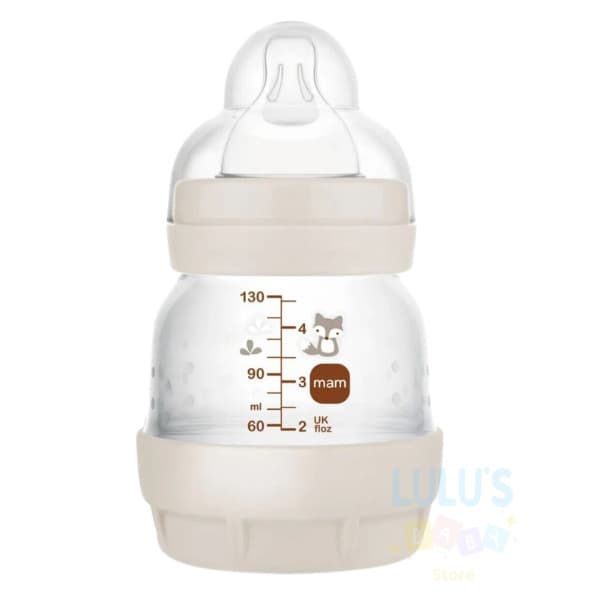 Mamadeira MAM Original Lacrada Easy Start 130ml Anti-Cólica Autoesterilizável, Fluxo adaptável, BEGE