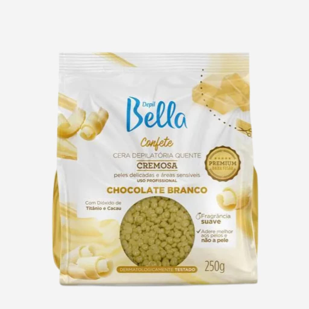 Cera Depil Bella Confete Chocolate Branco 250g