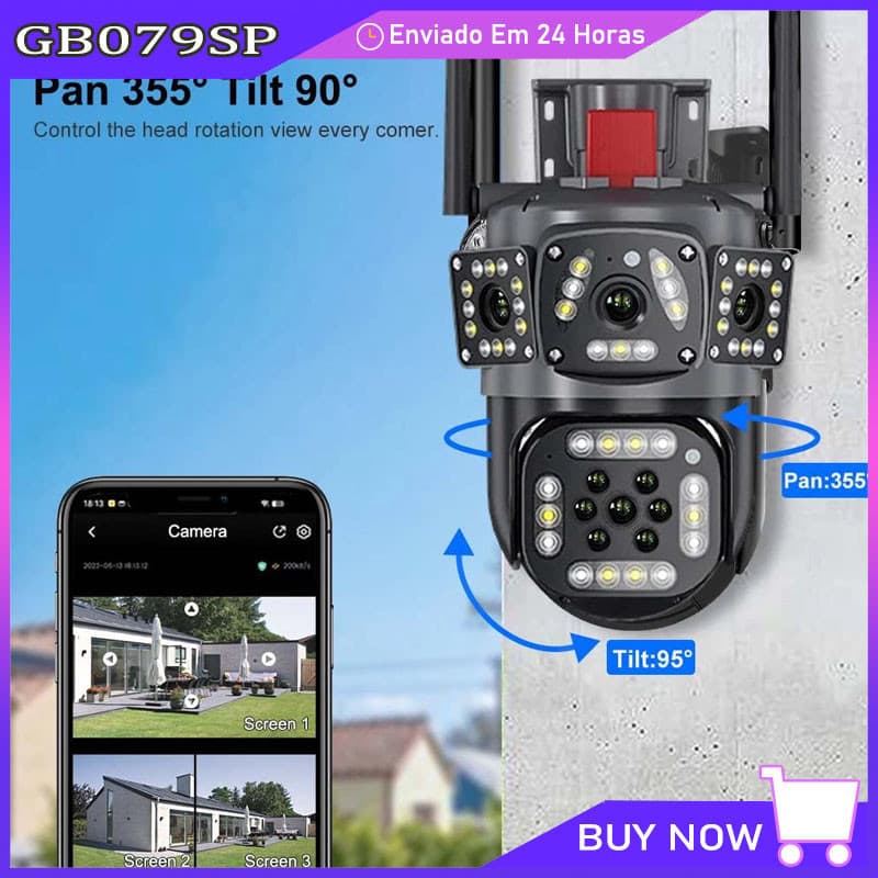 Câmera De Segurança Com Rastreamento Automático 355° Full Hd