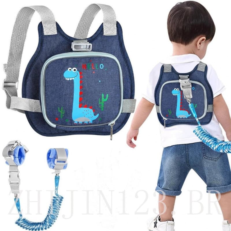 Trela De Pulso Leash Anti-Perda + Alça, Arnês de Segurança Infantil com Assistente de Cinto para Bebês, Mantém o Bebê Fe