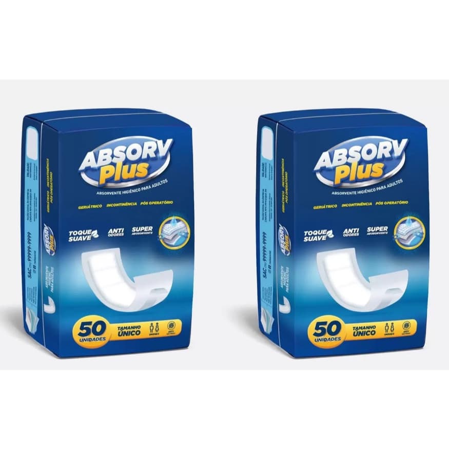 Absorvente Geriátrica com 100 Unidades Absorv Plus Incontinência Pós operatorio