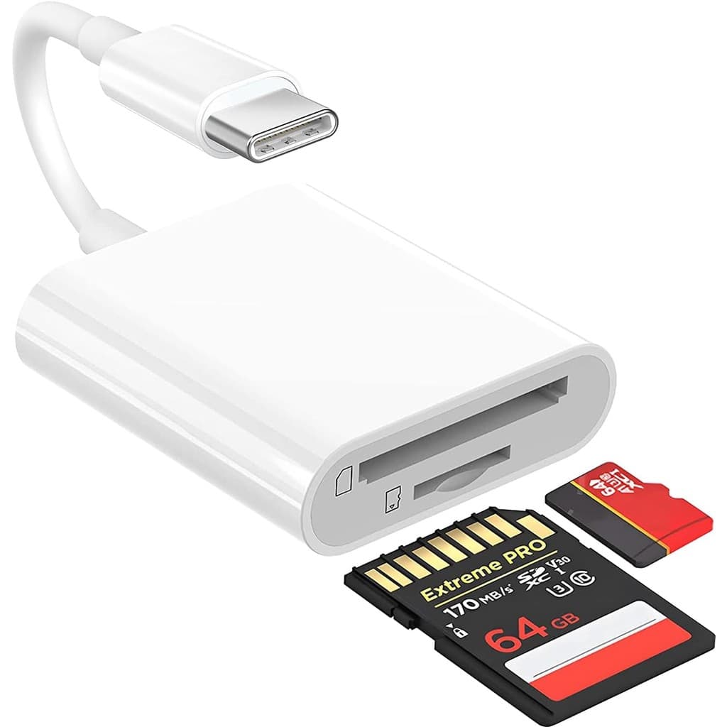 Leitor de cartão SD USB C, adaptador de cartão de memória tipo C de alta velocidade 2 em 1 OTG