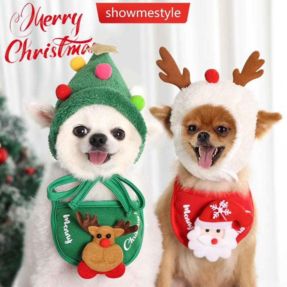 SMS Bonito Animal De Estimação Natal Cosplay Chapéu Para Cães Gatos Roupas Trajes De Papai Noel Cachecol Vestir-Se Festa