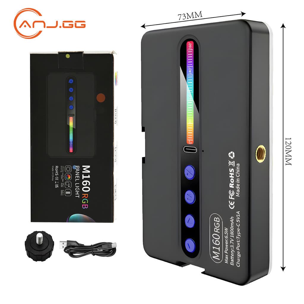 Luz de Preenchimento RGB Recarregável 2700K-6500K para Celular, Selfie e Vlog