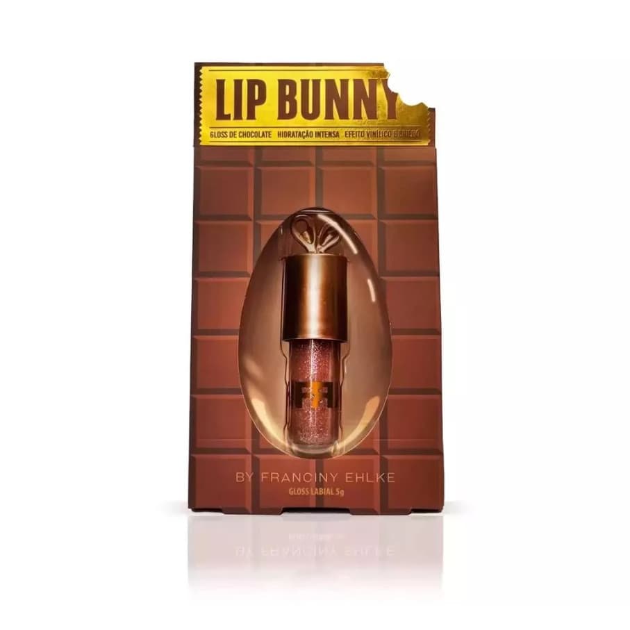 Brilho Labial Lip Rabbit 5G Chocolate Hidratante Proteção Chaveiro