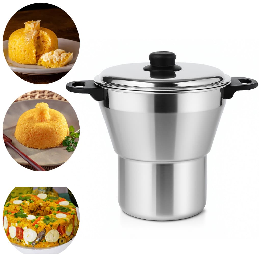 Cuscuzeiro N°14 em Alumínio Polido Qualidade para um Cuscuz Soltinho