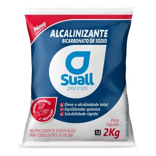 Suall Alcalinizante Elevador De Alcalinidade De Piscinas 2kg Bicarbonato De Sodio
