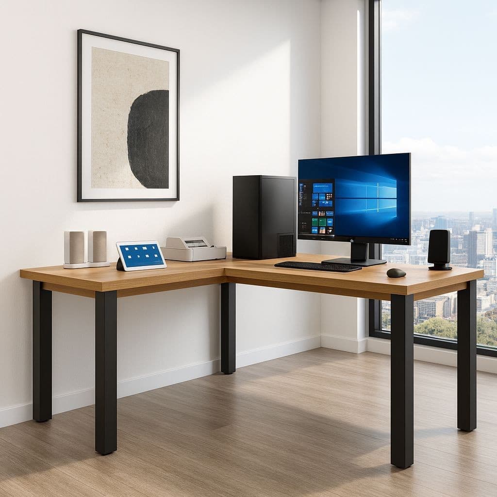 Mesa Escrivaninha em L com Design Industrial – Ideal p/ Escritório e Home Office