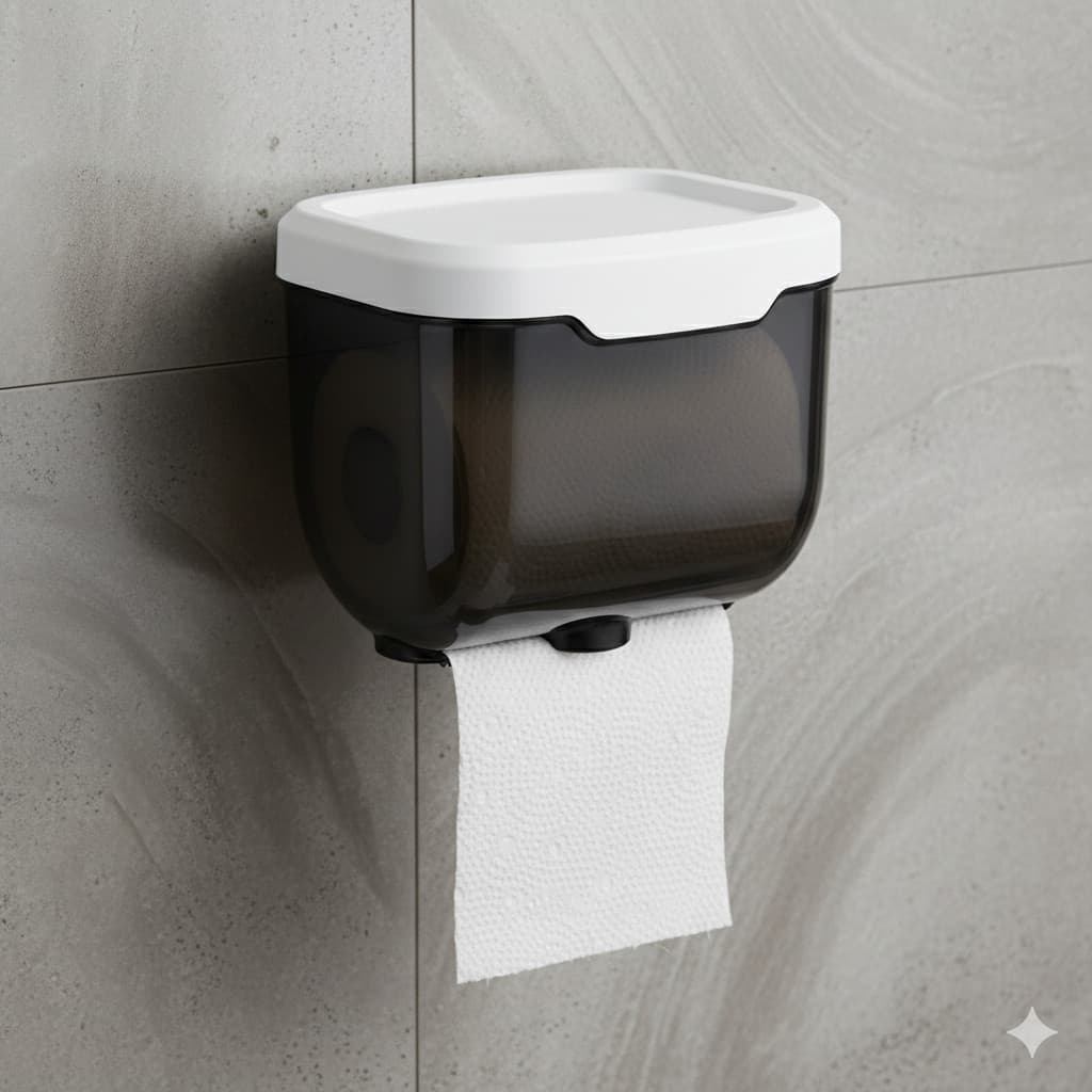 Porta Papel Higiênico Preto Parede Prova D 'Água Colável