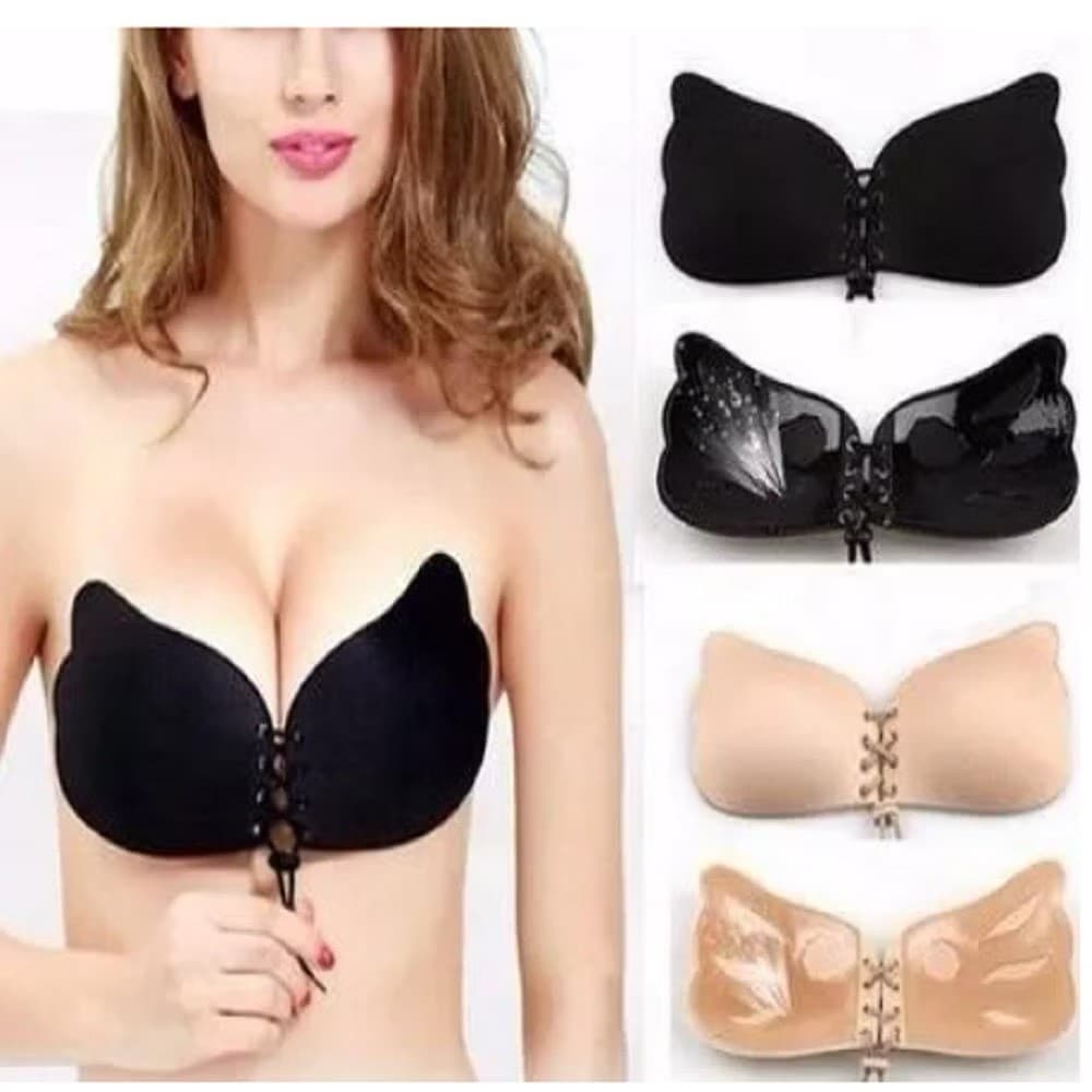 Sutiã Adesivo Cordinha Levanta Seio Borboleta Invisible Push-Up