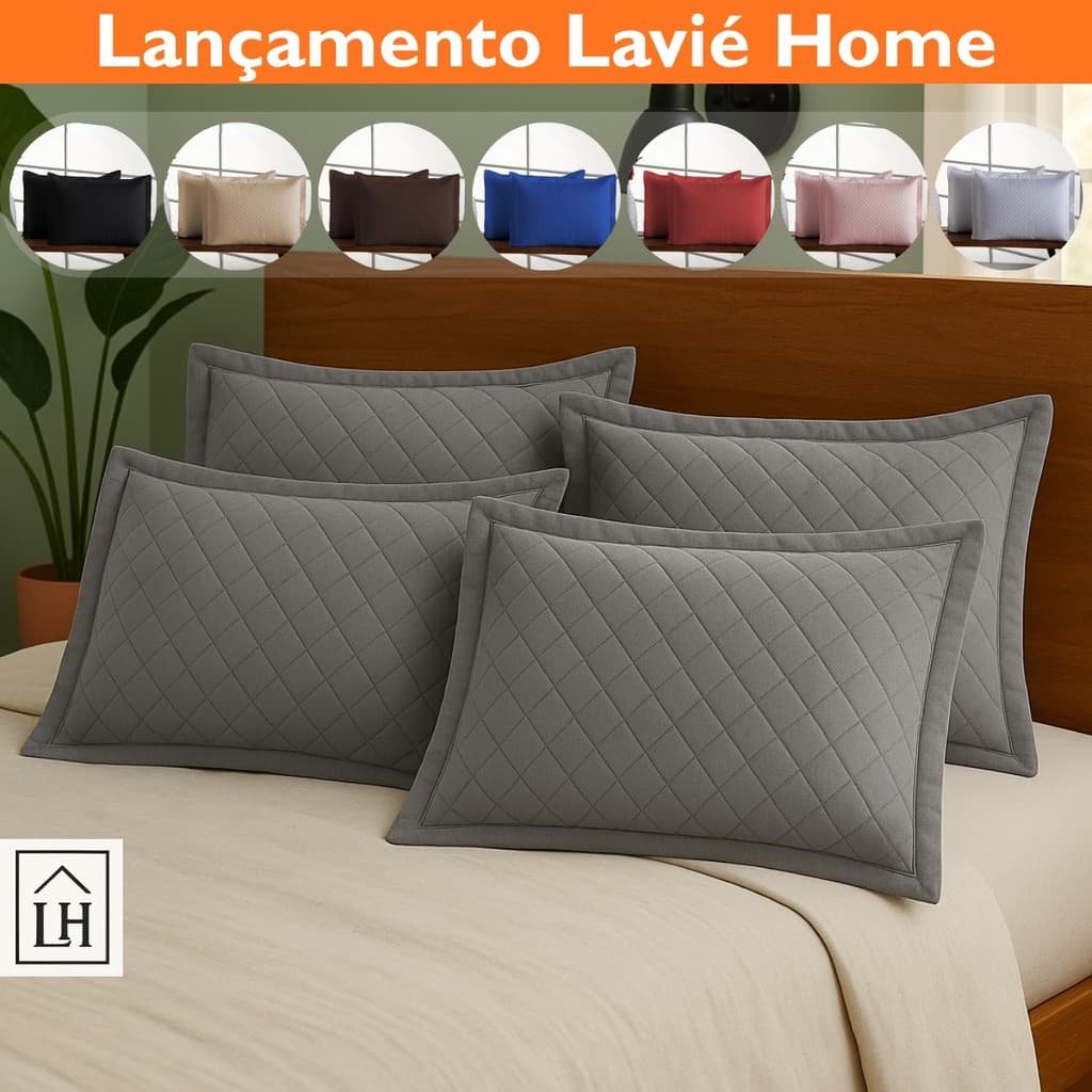 Kit Porta Travesseiro Capa Matelado 170 Fios 3 Abas Americano Toque Macio Luxo - 2un ou 4un