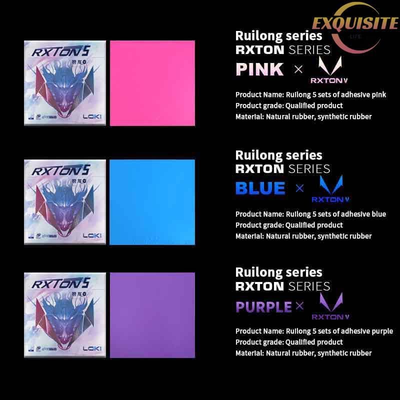 [EL] Borracha De Tênis De Mesa De Alta Elasticidade Em 3 Cores Para Espinhas De Raquete Densidade Rosa/Azul/Roxo Pingue-