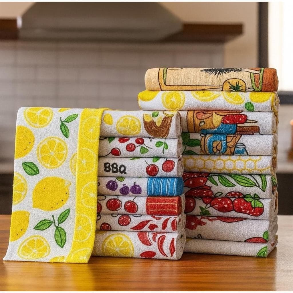 Kit 10 Panos de Prato Atoalhado Grande Super Absorvente  55x38cm 100% Algodão