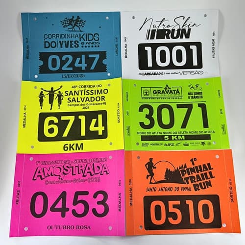 10 Números De Peito Corrida Color  Personalizado.