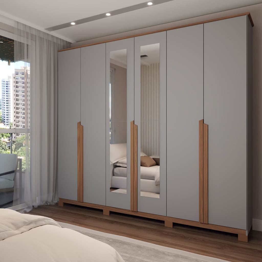 Guarda-Roupa Casal Calábria 6 Portas 6 Gavetas Espelho