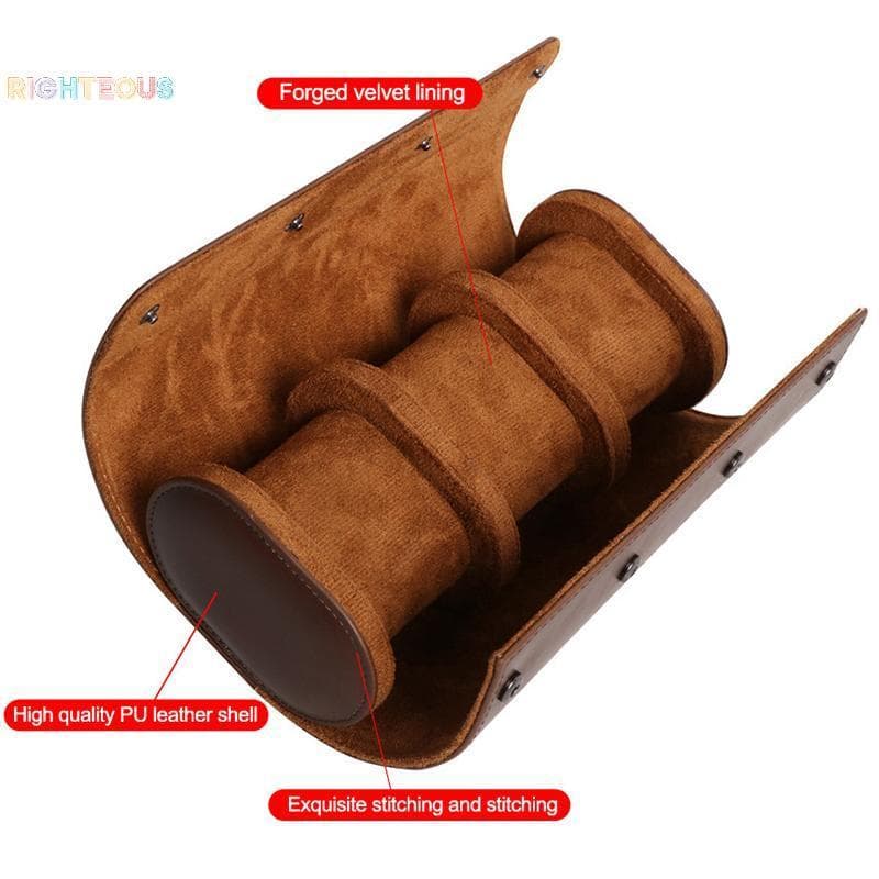 Rightrous Caixa De Embalagem De Relógio , Armazenamento De Carro , Costura , Couro , Bolsa Fixa , Nova