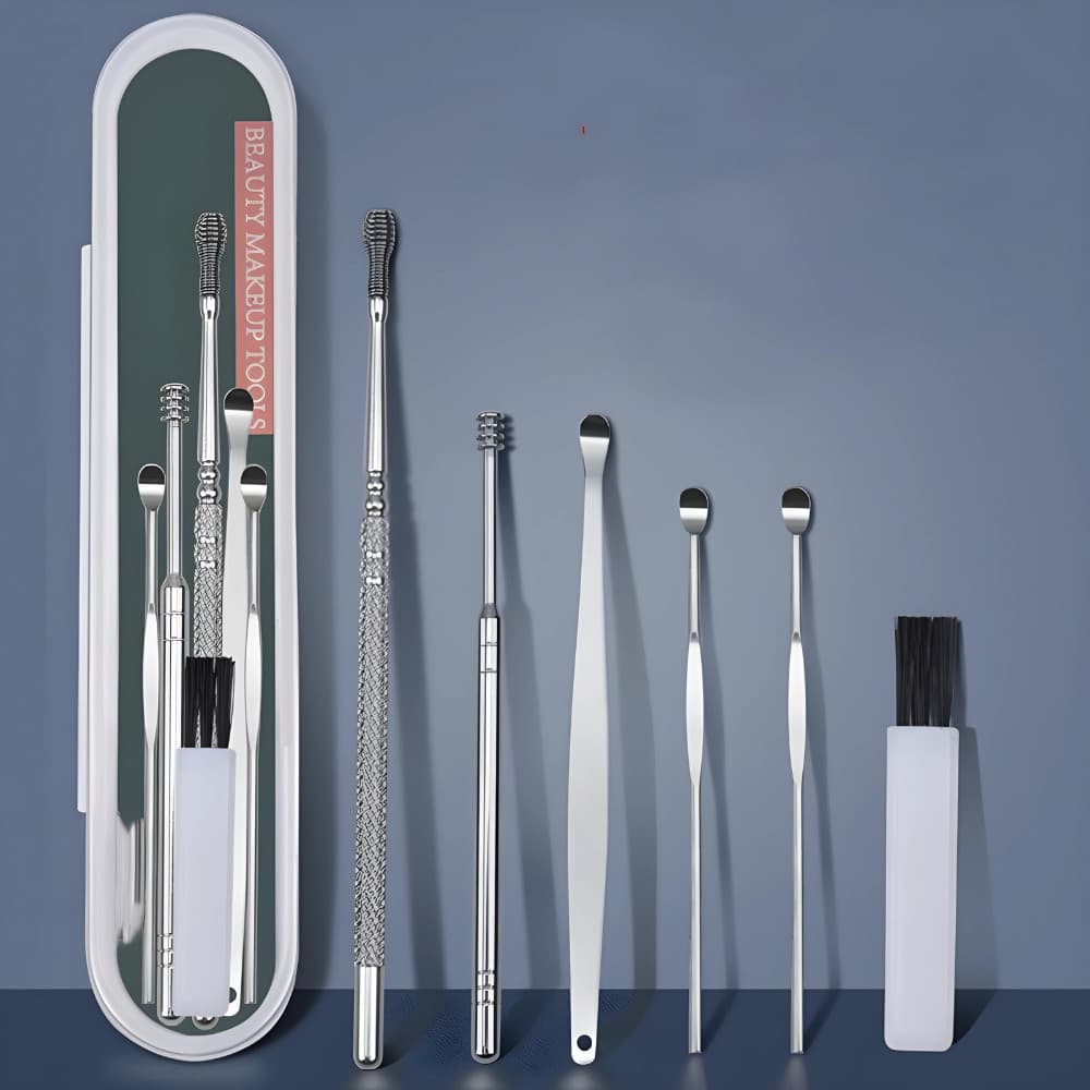 Kit 6 Limpeza De Cera, Removedor De Cera De Ouvido, Limpador De Ouvido Prata