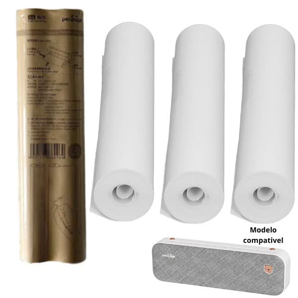 Papel Térmico Impressora Peripage A40 A4 21x30 - 3 Rolos