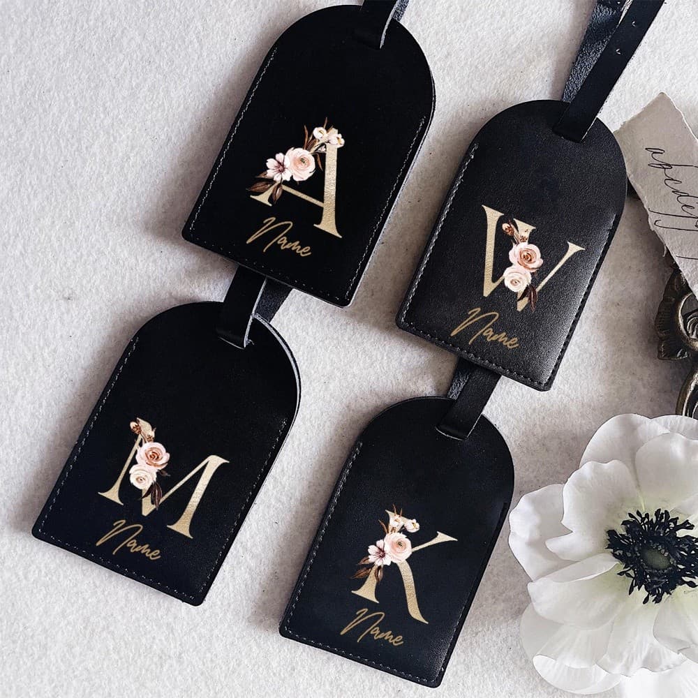 Tag de Mala estampada- Tag de mala Personalizada-Couro ecologico Premiumm