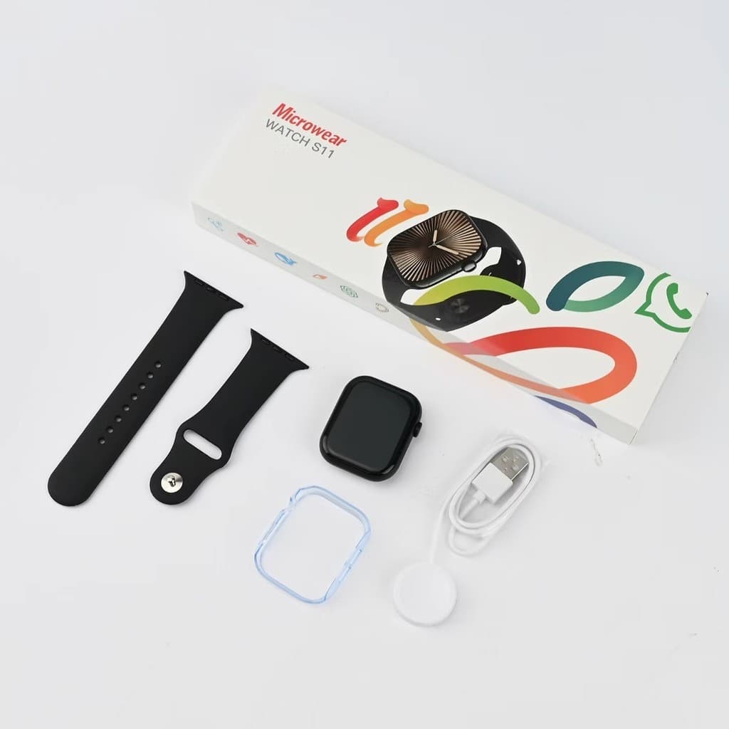 Smartwatch S11 2.06 ECG Pressão NFC IP68 ChatGPT Preto su