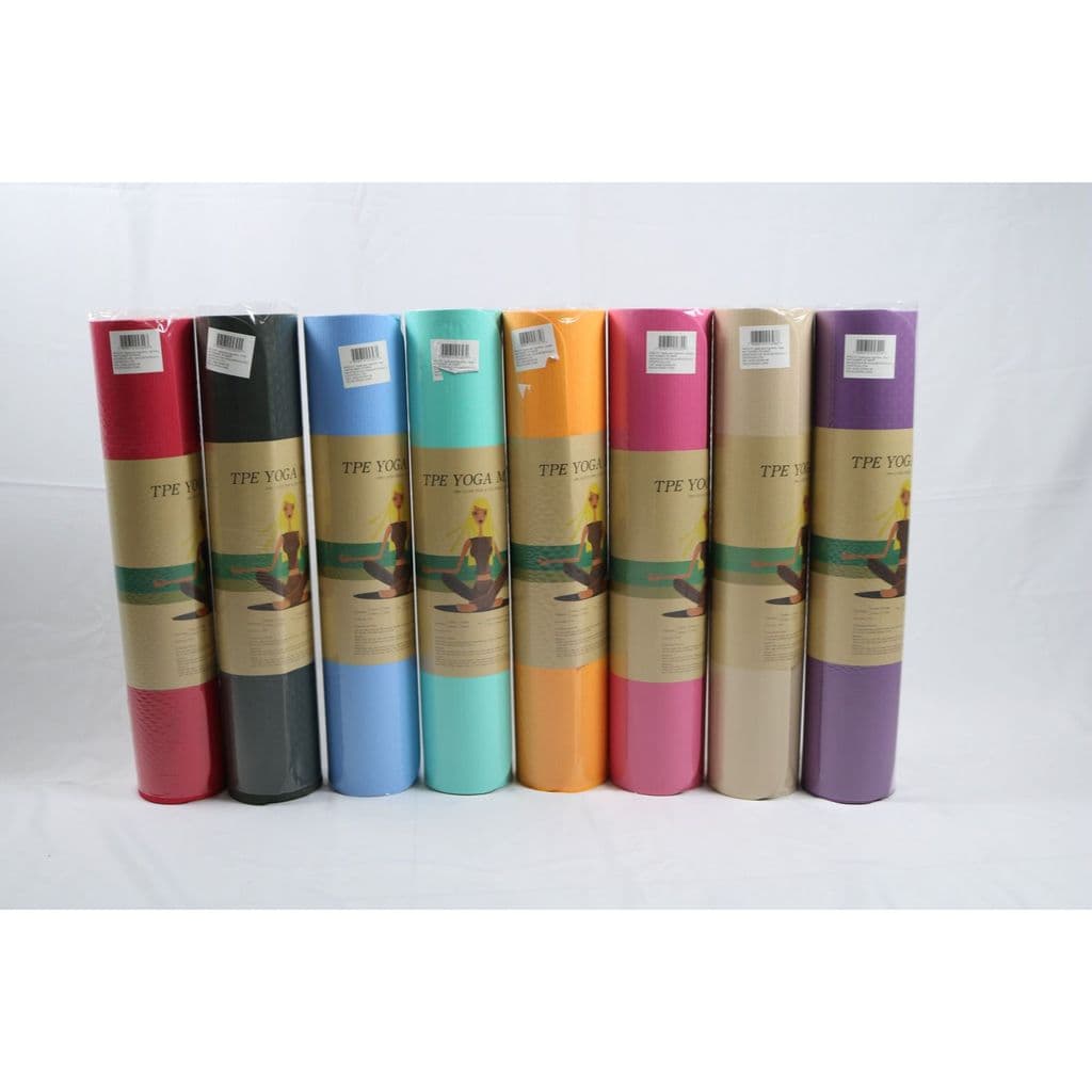 Tapete de yoga TPE de 6 mm de alta qualidade, ecológico, dobrável  várias cores